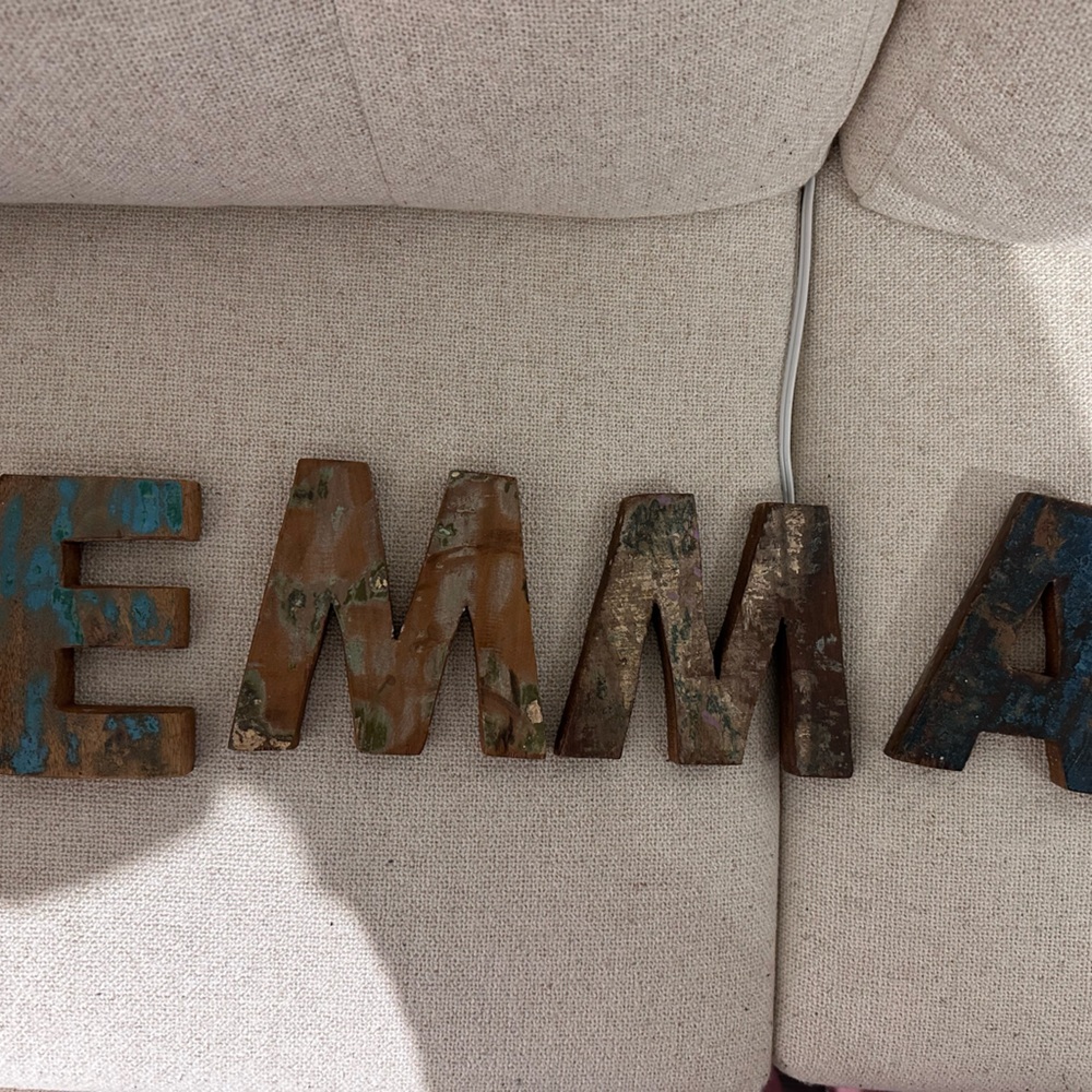 Solid Wood Rustic Letter Set - "Emma"